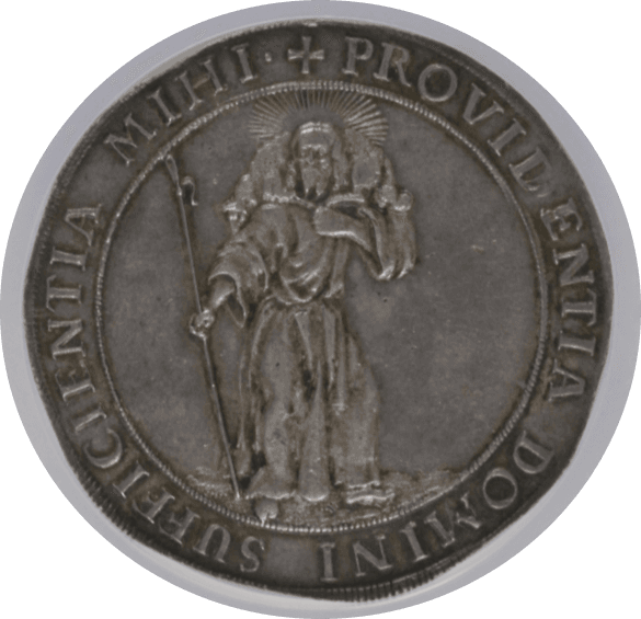 【MS62】1686年 神聖ローマ帝国 ドイツ ザクセン選帝侯領 ヨハン・アドルフ1世 1ターラー銀貨(表)