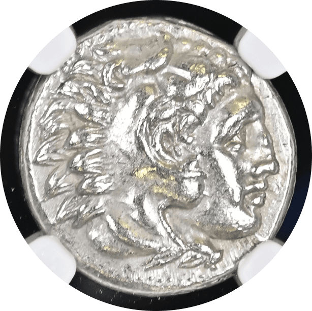 【Ch AU】紀元前336年〜323年 古代マケドニア王国 アレキサンダー3世 ドラクマ銀貨(表)