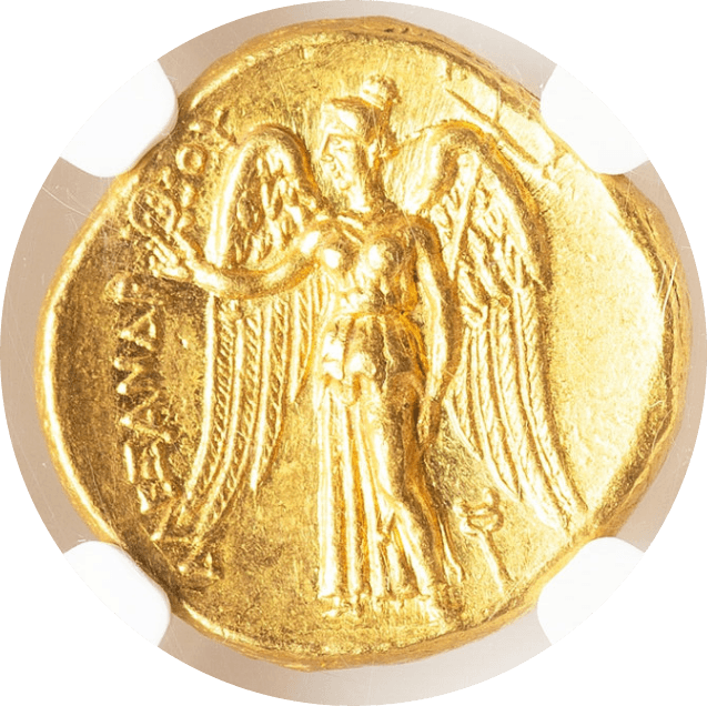 【Ch AU 5/5 3/5】紀元前336年〜323年 古代マケドニア王国 アレキサンダー3世 スターテル金貨(裏)