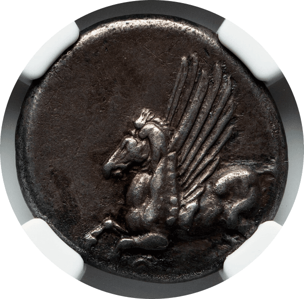 【Ch VF 4/5 3/5】紀元前4世紀 古代ギリシア コリントス スターテル銀貨(表)