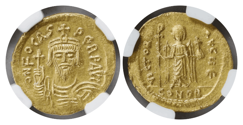 【MS 4/5 2/5】602年〜610年 ビザンツ帝国(東ローマ帝国)フォカス皇帝 ソリダス金貨