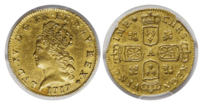 【AU58】1717年 フランス ルイ15世 ルイドール金貨
