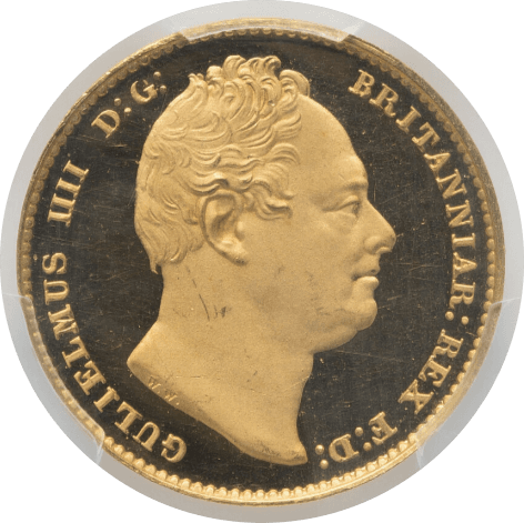 【PR64 DEEP CAMEO】1831年 イギリス ウィリアム4世 ソブリン金貨(表)