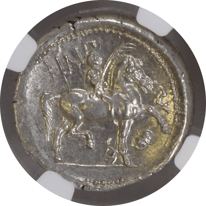 【Ch MS 5/5 5/5】紀元前359年〜336年 古代マケドニア王国 フィリポス2世 テトラドラクマ銀貨(裏)