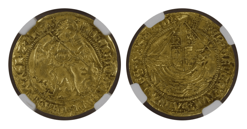 【AU53】1509年?1526年 イギリス ヘンリー8世 エンジェル金貨