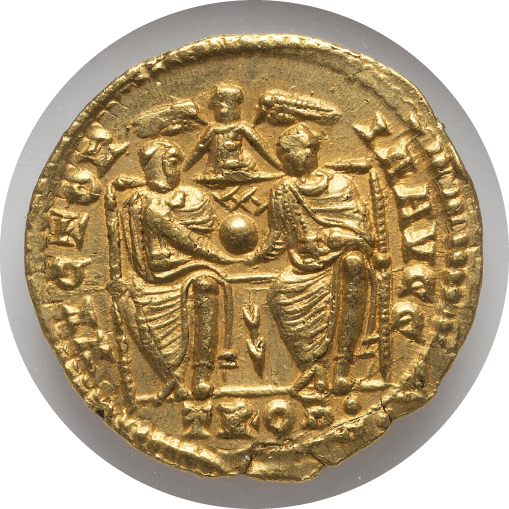 【AU 4/5 4/5】364年?378年 ビザンツ帝国(東ローマ帝国) ウァレンス皇帝 ソリダス金貨(裏)