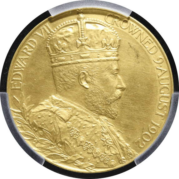 【SP62】1902年 イギリス エドワード7世 戴冠記念 金メダル(表)
