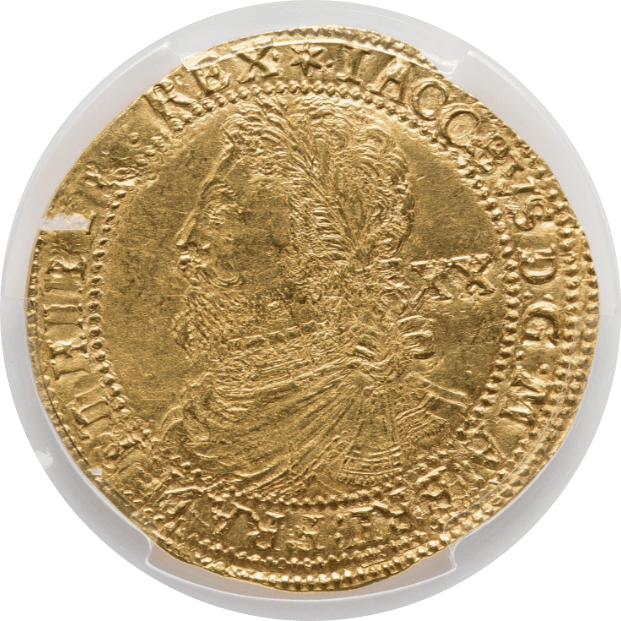 【MS61】1619年?1620年 イギリス ジェームズ1世 1ローレル金貨(表)
