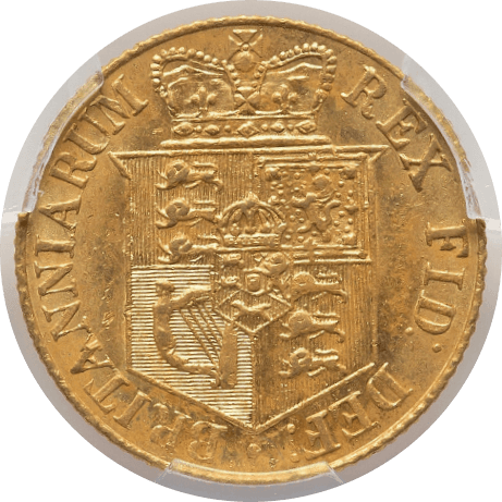 【MS62】1820年 イギリス ジョージ3世 1/2ソブリン金貨(裏)