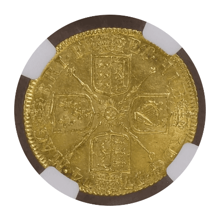 【MS61+】1714年 イギリス アン女王 ギニー金貨(裏)