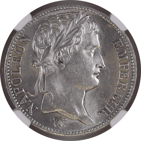 【MS62】1811年 フランス 第一帝政 ナポレオン1世 5フラン銀貨(表)
