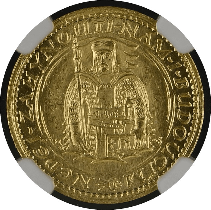 【MS64】1933年 チェコスロバキア 1ダカット金貨(表)