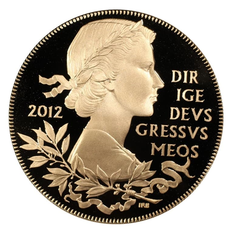 【PR69 DEEP CAMEO】2012年 イギリス エリザベス2世 即位60周年記念 5ポンド金貨(表)