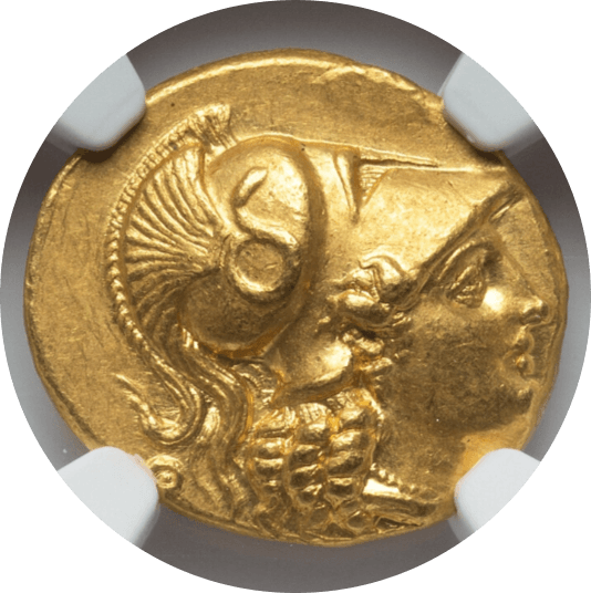 【MS 4/5-5/5】紀元前336年?323年 古代マケドニア王国 アレキサンダー大王 スターテル金貨(表)