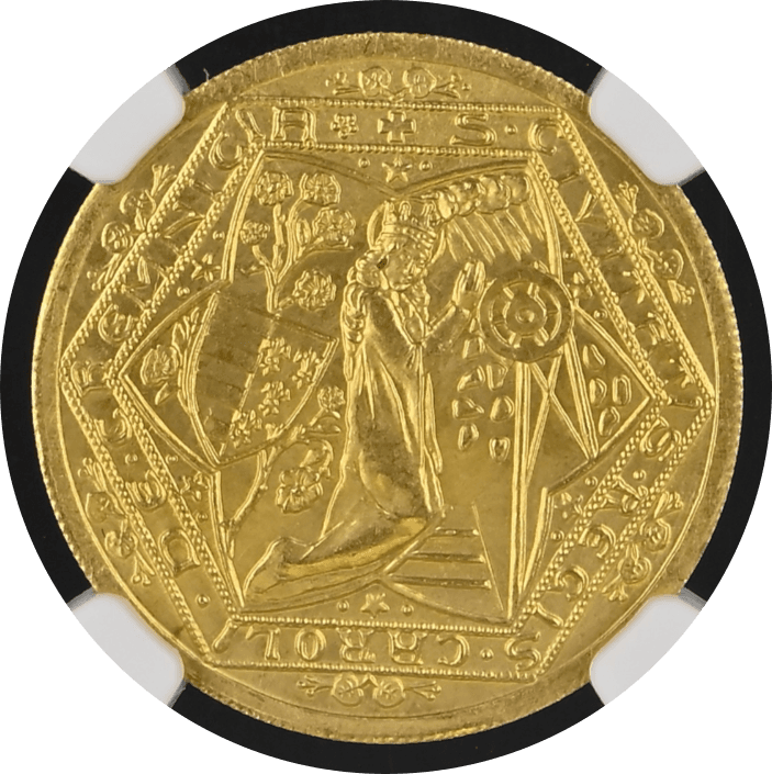 【MS68】1934年 チェコスロバキア クレムニツァ鉱山再開記念 リストライク 2ダカット金貨(表)