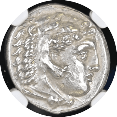 【Ch AU】紀元前336年〜323年 古代マケドニア王国 アレキサンダー3世 ドラクマ銀貨(表)