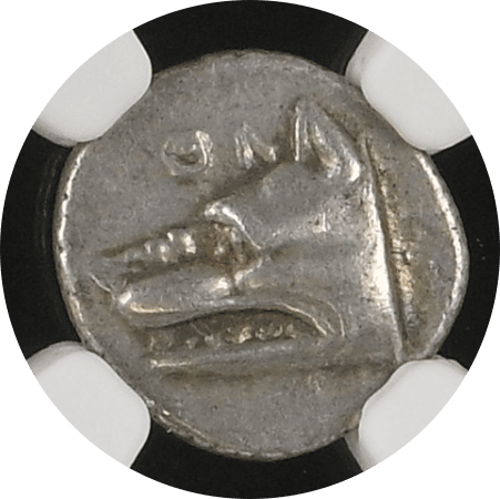 【Ch XF★ 5/5 5/5】紀元前250年以上前 古代ギリシア 古代都市アルゴス オボル銀貨 2枚セット(表)