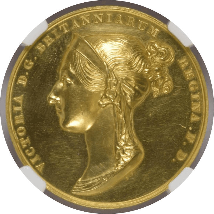 【MS62】1838年 イギリス ヴィクトリア女王 戴冠記念 金メダル(表)