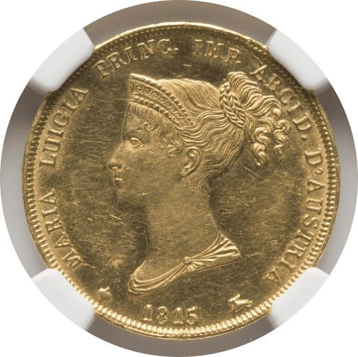 【MS61】1815年 イタリア パルマ マリー・ルイーズ 40リラ金貨(表)