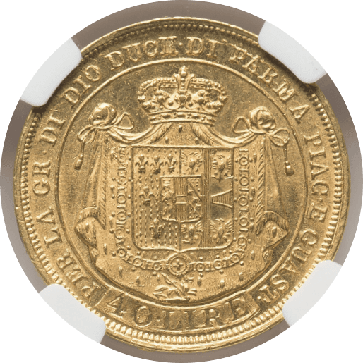 【MS61】1815年 イタリア パルマ マリー・ルイーズ 40リラ金貨(裏)