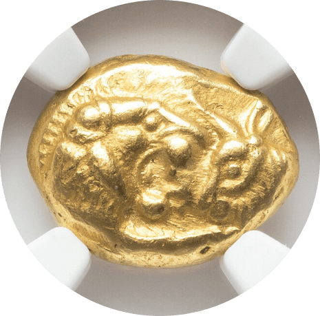 【AU★5/5 5/5】紀元前561年?546年 古代リディア王国 クロイソス王 スターテル金貨(表)