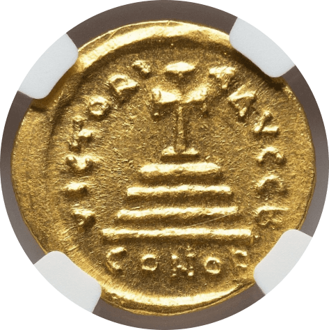【MS 5/5 4/5】578年〜582年 ビザンツ帝国(東ローマ帝国)ティベリウス2世 ソリダス金貨(裏)
