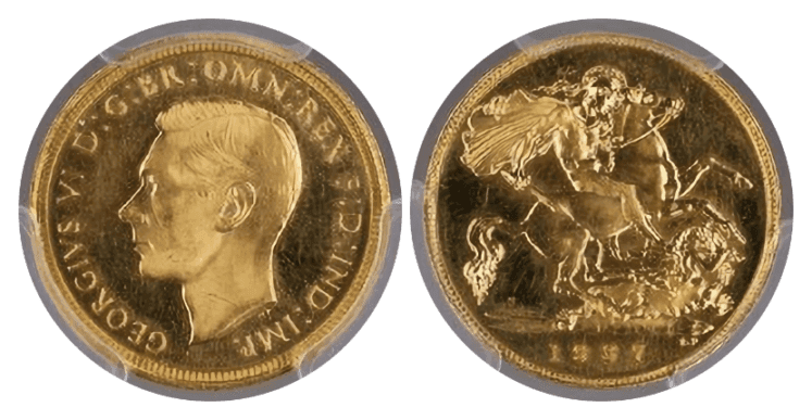 【 PR63CAMEO〜PR64CAMEO】1937年 イギリス ジョージ6世 プルーフ金貨4枚セット