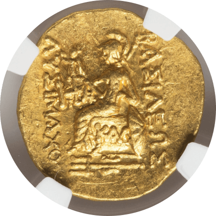 【Ch AU 4/5 4/5】紀元前120年〜63年 古代ギリシア ポントス王国 ミトリダテス6世 スターテル金貨(裏)