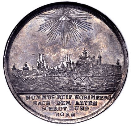 【MS64】1688年 神聖ローマ帝国 ドイツ ニュルンベルク 市庁舎 都市景観 ターラー銀貨 ミレニアコレクション(裏)