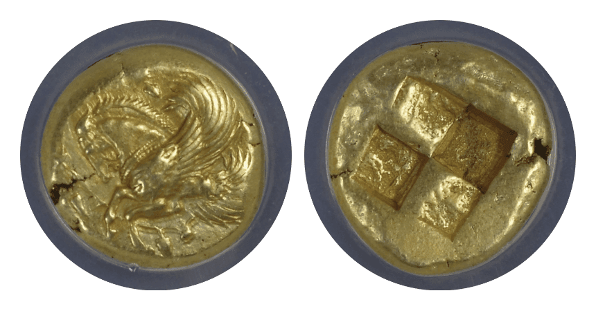 【AU★ 5/5 5/5】紀元前500年〜450年 古代ギリシャ ミュシア ランプサコス スターテル金貨