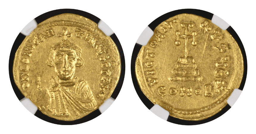 【MS 5/5 3/5】641年?668年 ビザンツ帝国 コンスタンス2世 ソリダス 金貨
