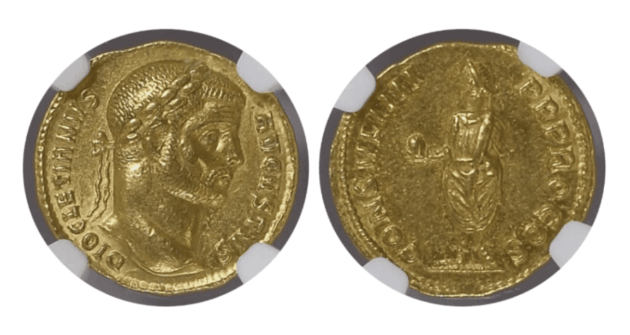 【AU 5/5 4/5】284年?305年 ローマ帝国 ディオクレティアヌス アウレウス金貨