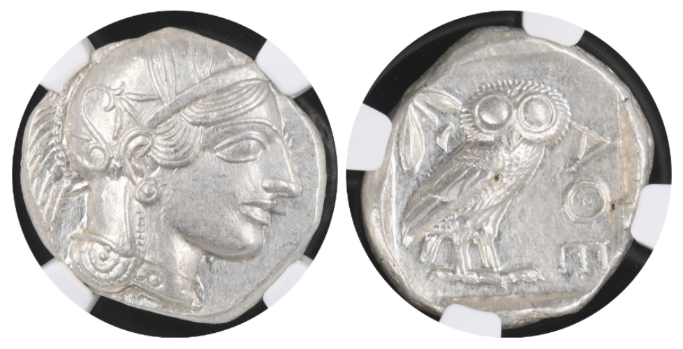 MS 5/5 4/5】紀元前440年～404年 古代ギリシア アッティカ 女神アテナ